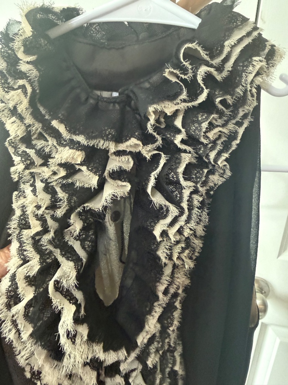Robert Rodriguez for Neiman Marcus Target Black Sheer Ruffle Blouse Top M NEW - Picture 5 of 5